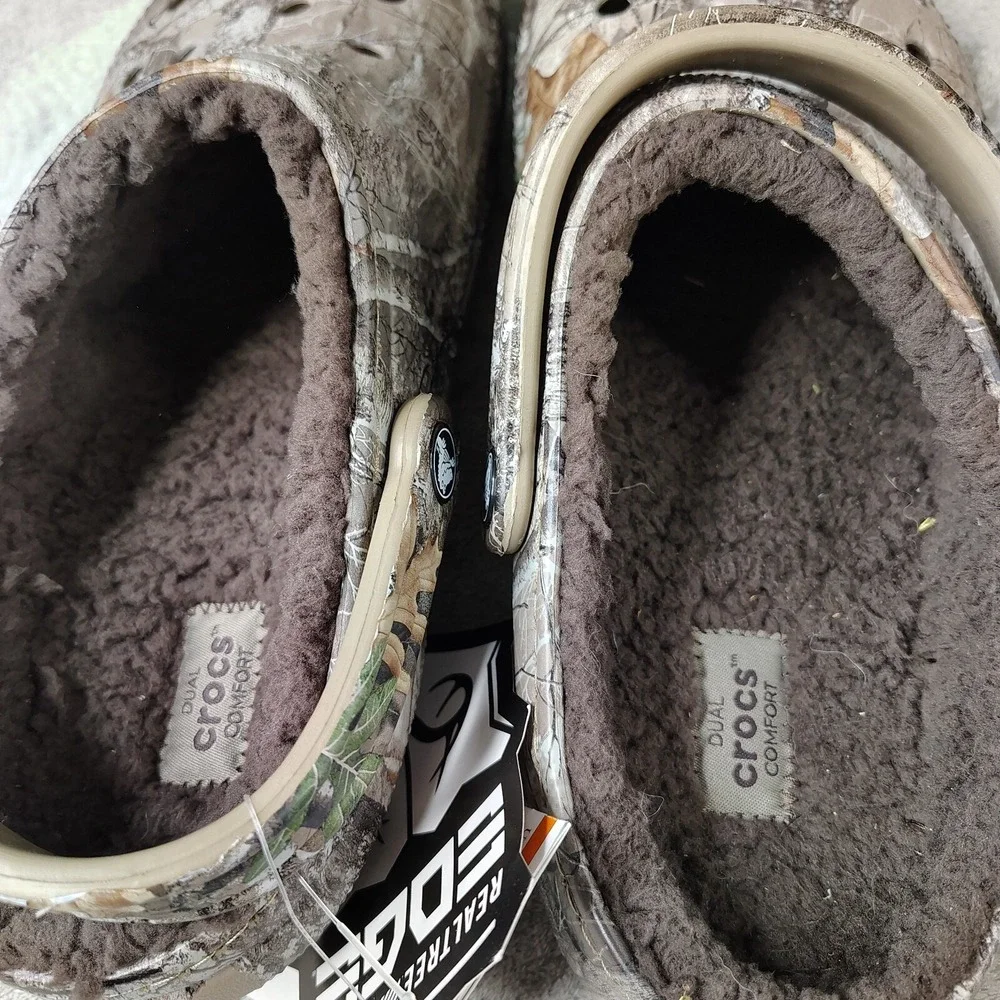 Crocs Classic Lined Realtree Edge Camo Clogs Mens 7‎ Wmns 9 Hunting 205377-280